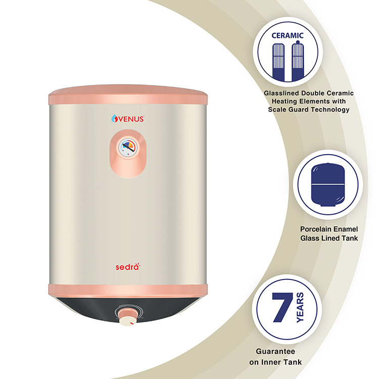 Venus-Sedra-25Litre-Storage-WaterHeater-5Star-Super-Heavy-Gauge-Copper-Heating-Element - 25-Litre