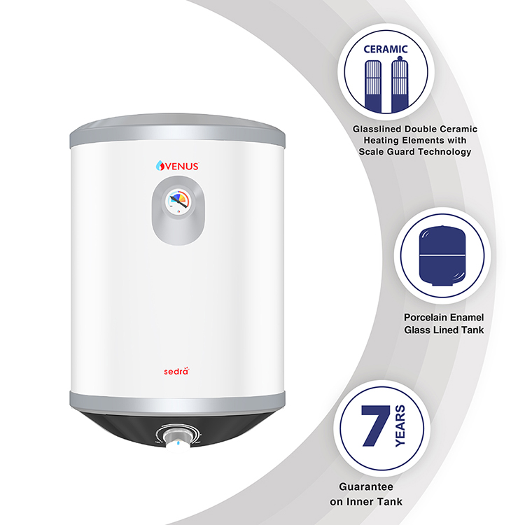Venus-Sedra-25Litre-Storage-WaterHeater-5Star-Super-Heavy-Gauge-Copper-Heating-Element - 25-Litre
