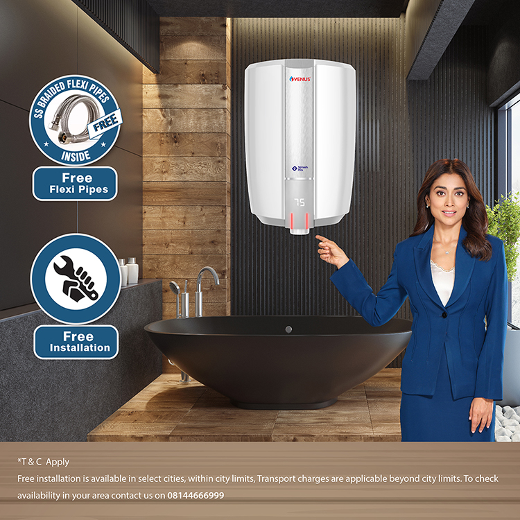 Venus Splash Pro Smart 15 Litre Storage Water Heater - Graphite Silver