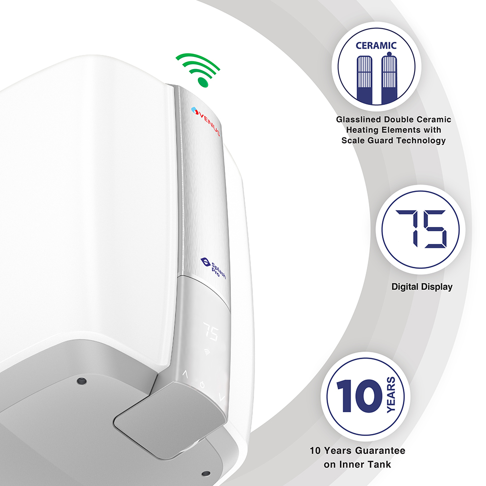 Venus Splash Pro IoT 25-Litre Storage Water Heater (Geyser) - 25-Litre