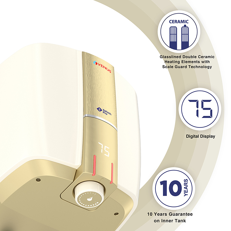 Splash Pro Smart-Storage Water Heater (Geyser) - 10-tuscan-gold-ivory