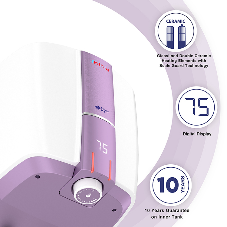 Splash Pro Smart-Storage Water Heater (Geyser) - 10-purple-haze-white